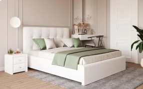 Кровать Монако Экокожа, 180х200, Nice White, Nice White