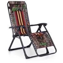 Кресло-шезлонг раскладное, полоска (мягкий подголовник, сетка,текстилен) maх 100 кг M09344